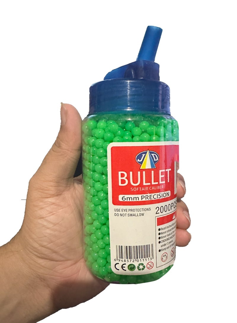 BB Bullets 6mm Round 2000 Piece In Bottle - Green - Image 1