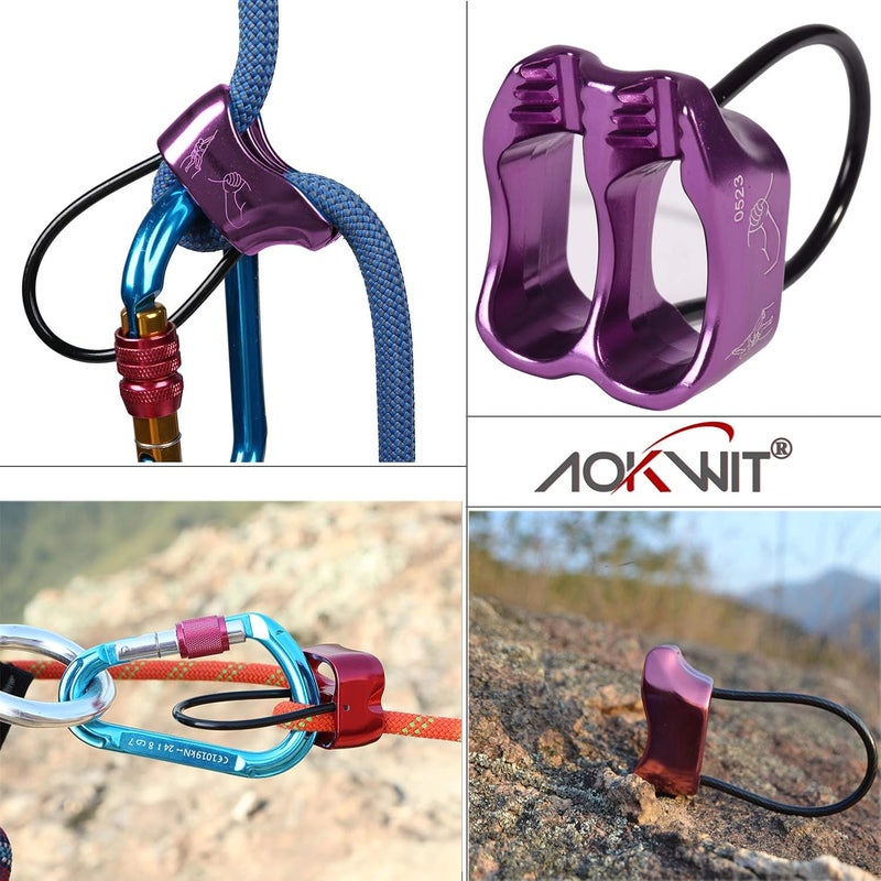 AOKWIT جهاز بلاء احترافي 25KN من الألمنيوم بتصميم V-grooved لتسلق الصخور - Image 4
