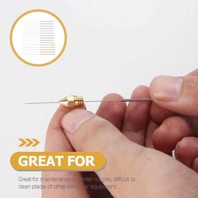 15 Pcs 3D Printer Nozzle Cleaner Needle Set Stainless Steel 0.25mm 0.35mm 0.5mm Drill Cleaning Tools - Image 5