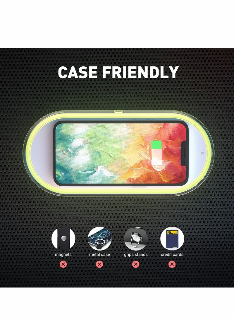 Excefore LED Table Lamp, Touch Bedside Lamp with Wireless Charger 15W, 3 Level Natural Light & 7 Color Changing, Rechargable Night Light for Kids, Bedrooms, Living Room, Party Lights, Best Gift - Image 3