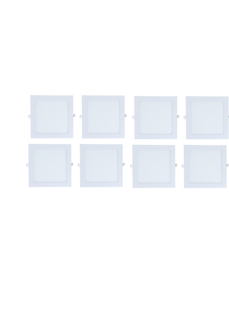 Generic Spot panel 18 watt, white square gates, 8 pieces 