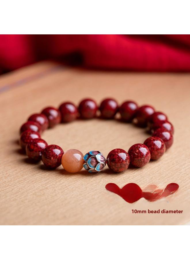 Liu Yuning's Mascot Of The Year Of Life Natural Cinnabar Bracelet Purple Gold Sand Imperial Sand Crystal Sand Bracelet For Women 