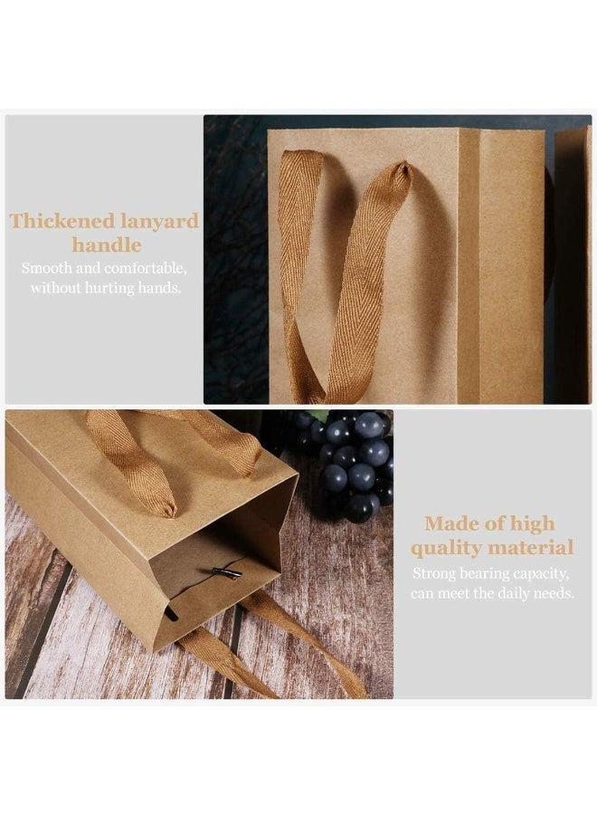 Brown Kraft Long Kraft Paper Bags Liquor Bags Wine Bag ine Bottle Gift Bags for Wedding, Birthday, Baby Shower, Set of 12 Pieces, Party Favors 11x9x35cm (4.3"X3.5"X13.7") - Image 2