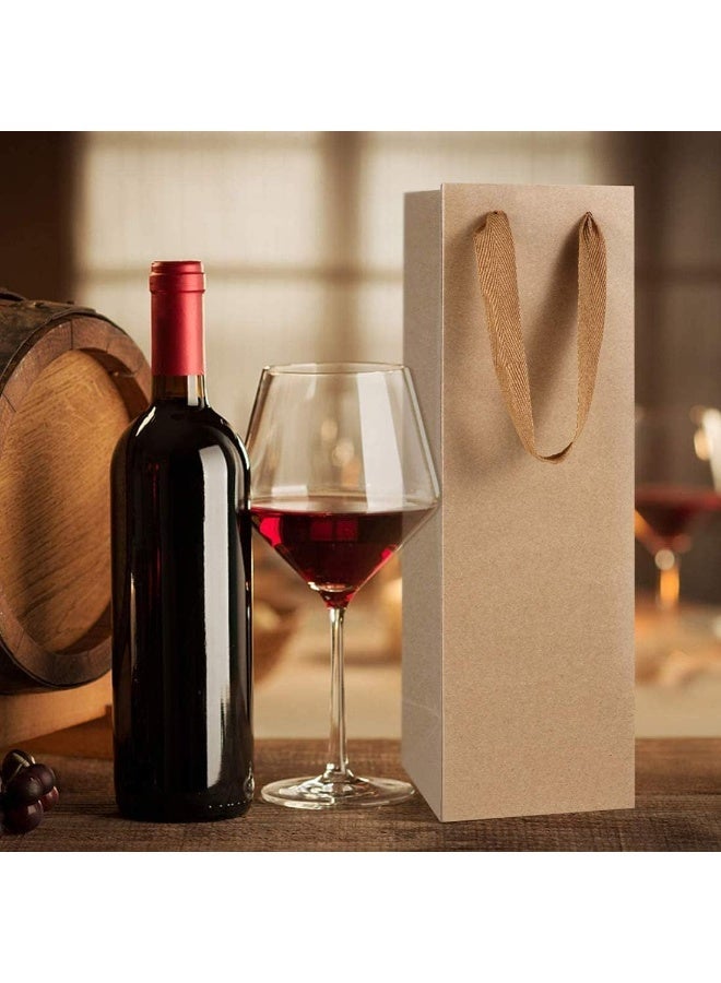 Brown Kraft Long Kraft Paper Bags Liquor Bags Wine Bag ine Bottle Gift Bags for Wedding, Birthday, Baby Shower, Set of 12 Pieces, Party Favors 11x9x35cm (4.3"X3.5"X13.7") - Image 4
