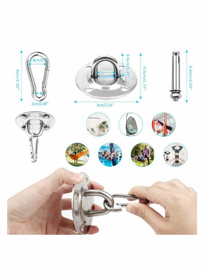 2 Set Ceiling Hook, Hanging Chair Swing Hook Hammock Hanging Hooks Kit Stainless Steel Ceiling Mount Heavy Duty Hook for Porch Chair Yoga Hammock Gym Swing  - Image 3