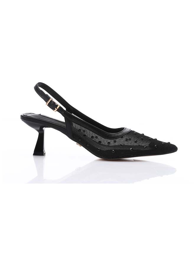 Prominent Slingback Heelss - Black