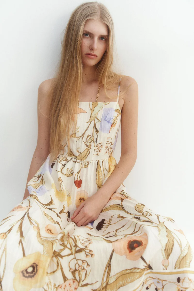 H&M Linen-blend midi dress