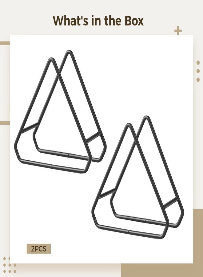 Varku 2 Pcs Triangle Plate Holders, Metal Triangle Racks for Kitchen Organization, Black Dish Organizers, Plate & Pot Lid Holders, Space-Saving Stands for Cabinets and Countertops - Image 5