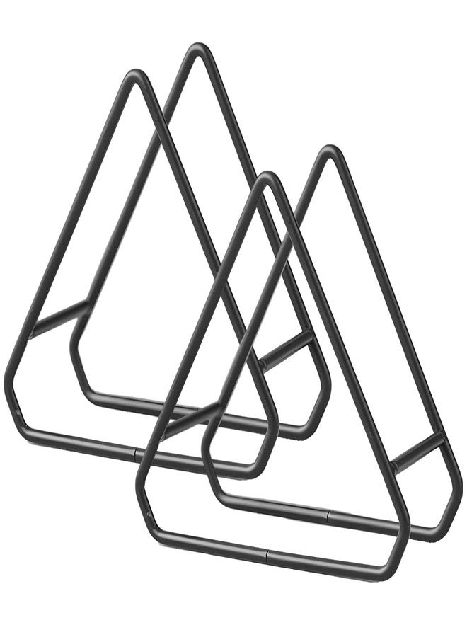 Varku 2 Pcs Triangle Plate Holders, Metal Triangle Racks for Kitchen Organization, Black Dish Organizers, Plate & Pot Lid Holders, Space-Saving Stands for Cabinets and Countertops - Image 1