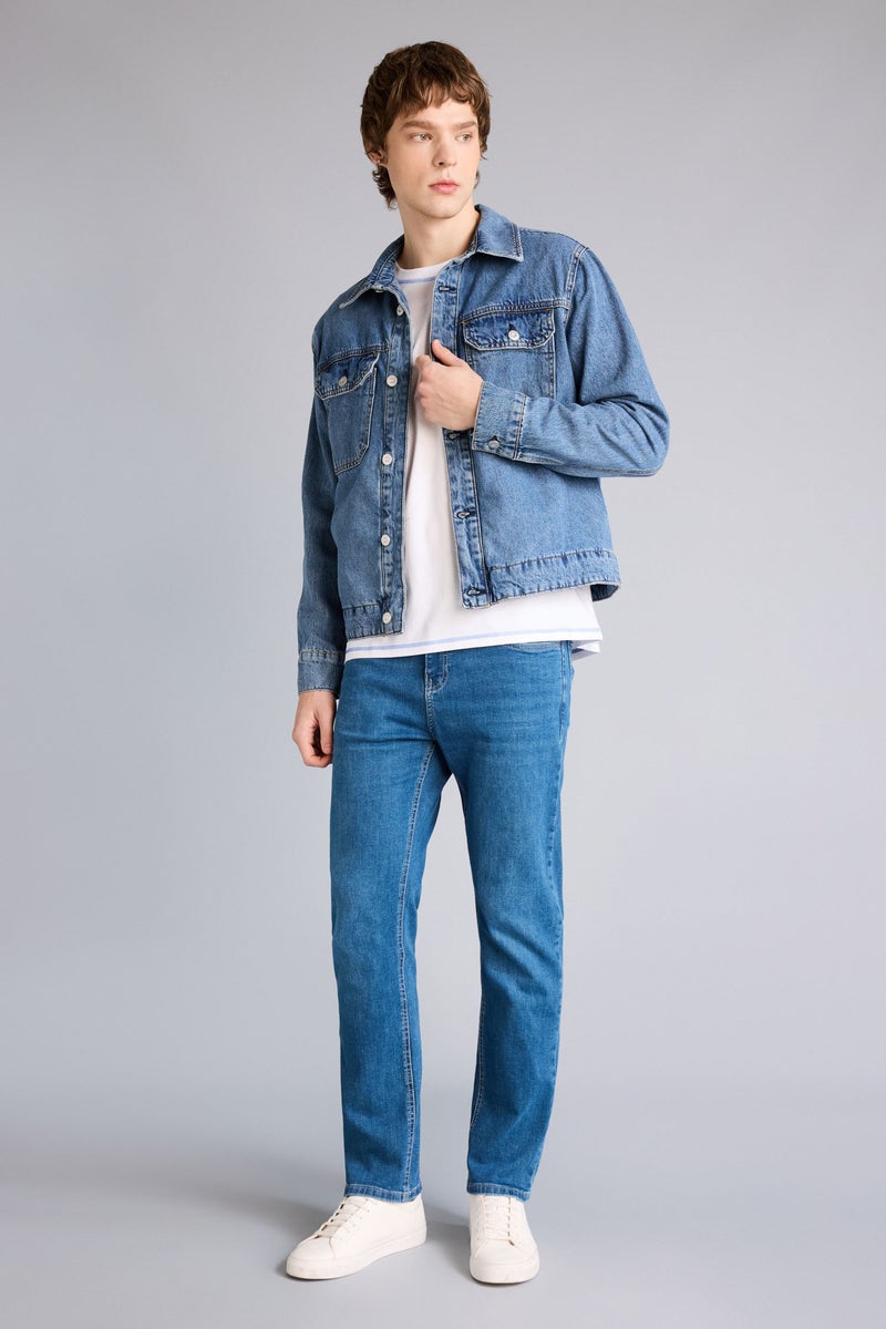 DeFacto Blue Man Regular Fit Cotton Jacket Casual - Image 2