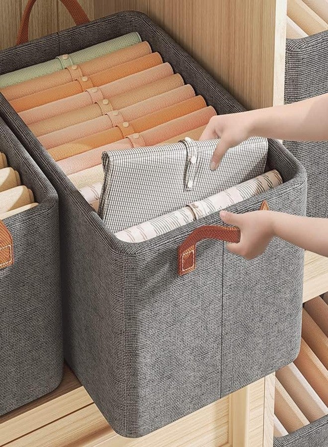 PROUDTORE صندوق تخزين PROUDTORE مكون من 3 قطع، مكعبات تخزين قماشية قابلة للطي مع مقابض، سلال تخزين قابلة للطي لتنظيم الألعاب والكتب والرفوف والخزانة، صندوق تخزين كبير (مجموعة من 3 قطع، سعة 26 لترًا) - Image 3