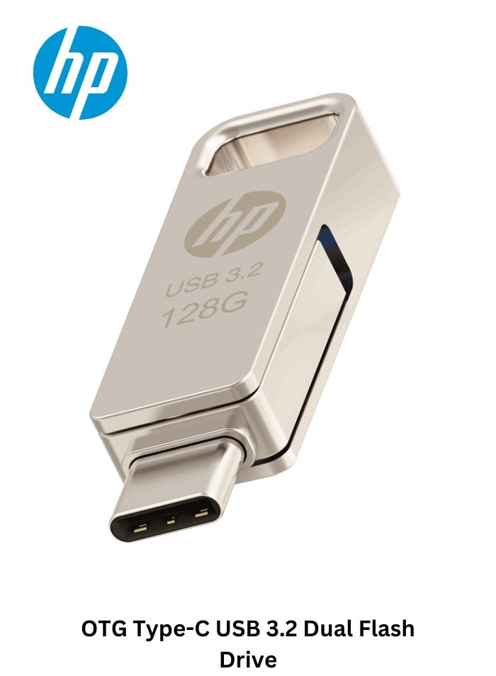 HP 128 جيجابايت x206c OTG نوع-C USB 3.2 فلاش درايف مزدوج لجهاز آيفون 15 آيفون 16 جهاز أندرويد لوحي كمبيوتر محمول - Image 4