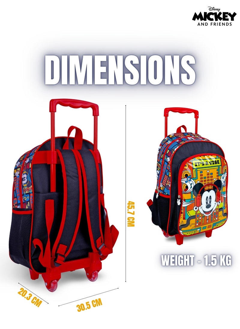 Disney - Mickey Mouse  16 Inch Kids 3-in-1 Trolley School Bag Set - Ergonomic Backpack, Insulated Lunch Bag & Pencil Case,Lightweight, Durable, Students 6+ - Perfect for Travel & School,For Boys - Image 1