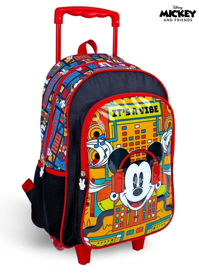 Disney - Mickey Mouse  16 Inch Kids 3-in-1 Trolley School Bag Set - Ergonomic Backpack, Insulated Lunch Bag & Pencil Case,Lightweight, Durable, Students 6+ - Perfect for Travel & School,For Boys - Image 1
