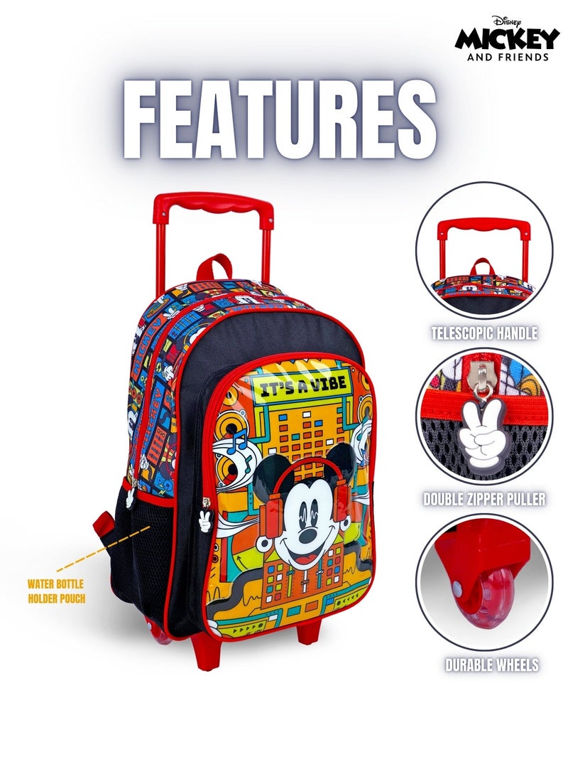 Disney - Mickey Mouse  16 Inch Kids 3-in-1 Trolley School Bag Set - Ergonomic Backpack, Insulated Lunch Bag & Pencil Case,Lightweight, Durable, Students 6+ - Perfect for Travel & School,For Boys - Image 1