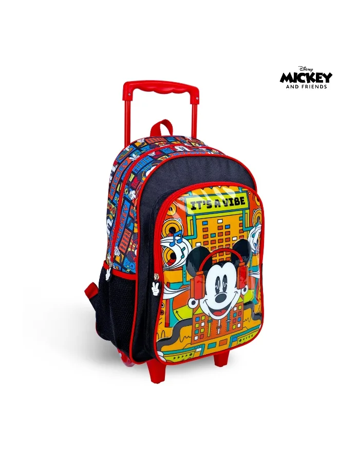 Disney  Mickey Mouse  16 Inch Kids 3-in-1 Trolley School Bag Set - Ergonomic Backpack, Insulated Lunch Bag & Pencil Case,Lightweight, Durable, Students 6+ - Perfect for Travel & School,For Boys  | Best Price UAE