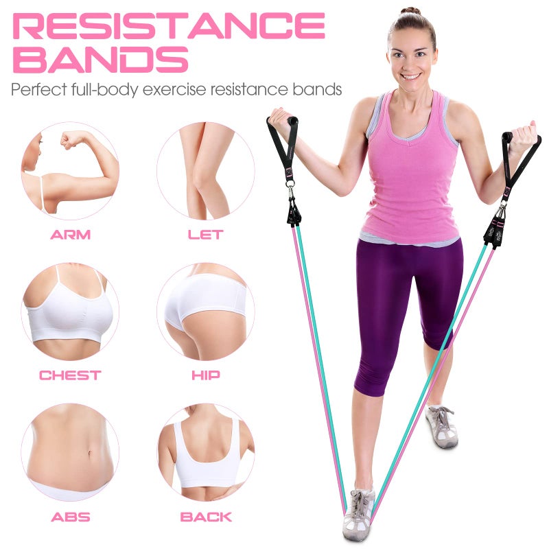 RENRANRING Resistance Bands for Working Out, 150LBS Exercise Bands, Workout Bands, Resistance Bands Set with Handles for Men Women, Legs Ankle Straps for Muscle Training - Image 3