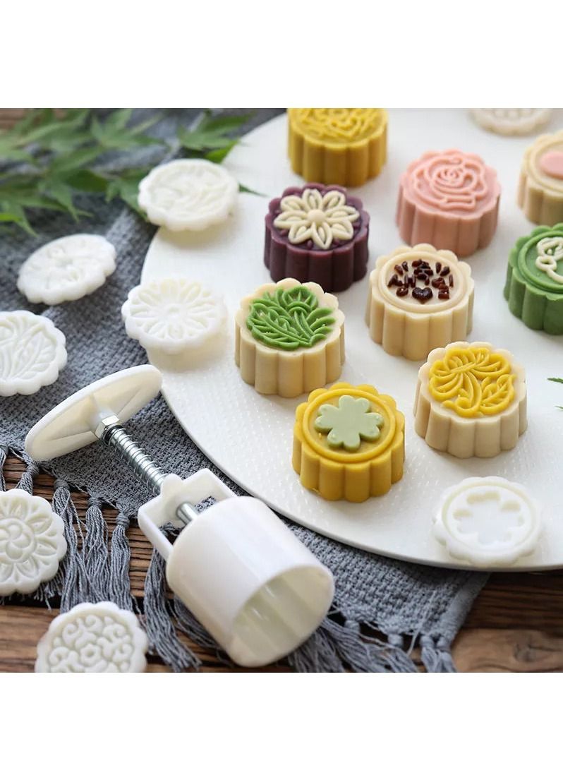 DubaiGallery Cookie Press Cake Stamp Moon Cake Mold with 6 Stamps - 50g DIY Decoration Mid Autumn Festival  - Image 3