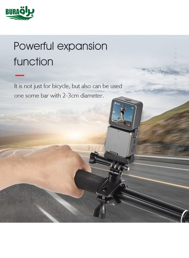 BURAQ STARTRC Upgrade Bike Handlebar Fixed Mount Holder For DJI Action 3 / Action 2 / OSMO Action (Black) - Image 5