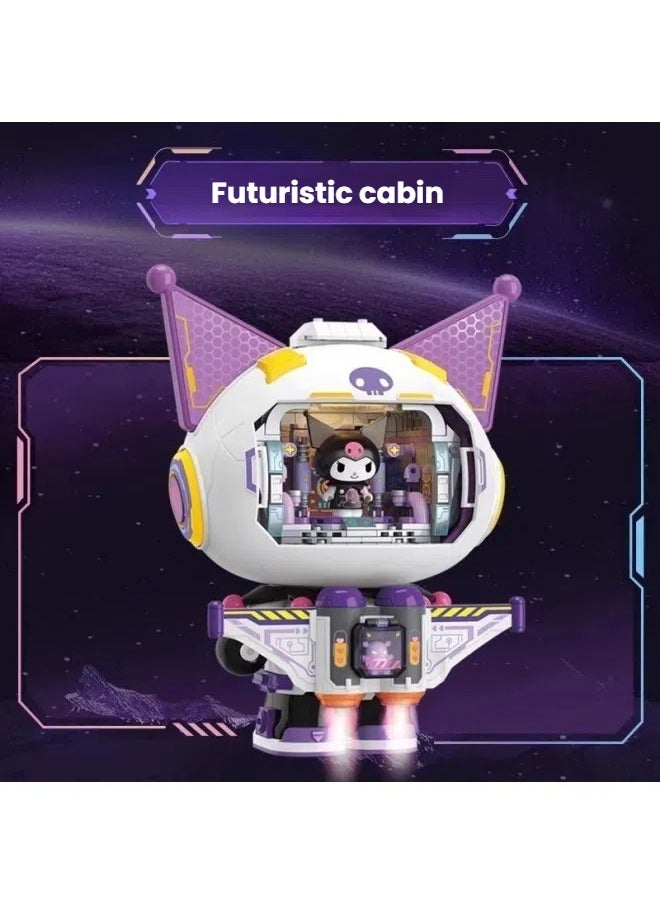 General Sanrio Kuromi Cruise Interstellar Building Blocks Children's Assembled Educational Toys Gifts for Family and friends  - Image 2
