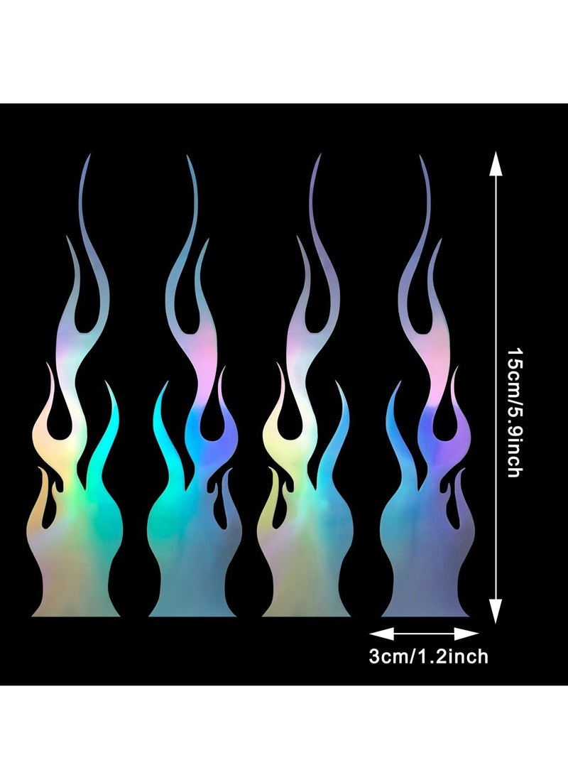 SYOSI 10 Pcs Flame Reflective Car Stickers, Vibrant Gradient Vinyl Racing Decals, Ideal for Golf Carts, Off Road Vehicles, Motorcycles, and More, DIY Decoration 5.7'' - Image 4