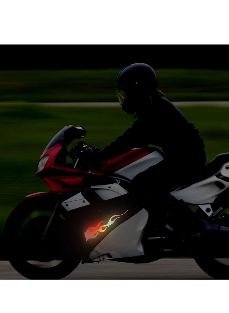 SYOSI 10 Pcs Flame Reflective Car Stickers, Vibrant Gradient Vinyl Racing Decals, Ideal for Golf Carts, Off Road Vehicles, Motorcycles, and More, DIY Decoration 5.7'' - Image 3