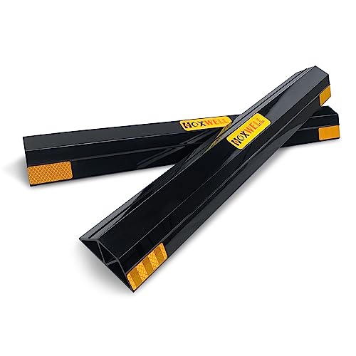 HOXWELL 24 Inch (New Upgrade) 2 PCS Heavy Duty Car Parking Stopper for Garage, Parking Aid Protects Car, Parking Gadgets Easy to Install 2 Packs, 24" L x 3.7" W x 1.8" H - Image 1