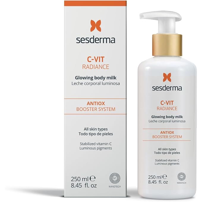 Sesderma C-VIT RADIANCE Glowing Body Milk Instant Luminosit Cream, 8.5 Fl Oz