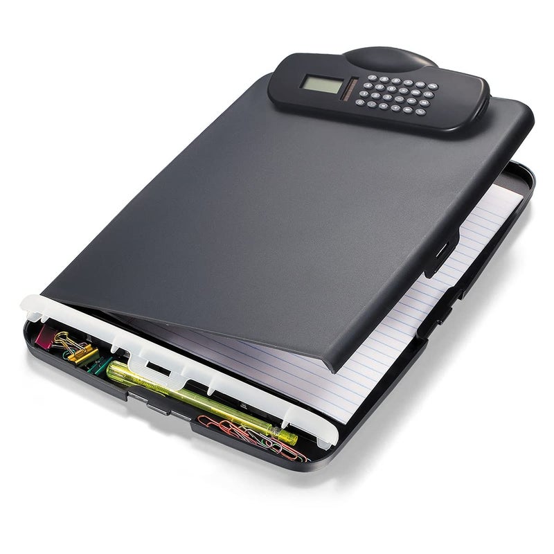 Officemate OIC Slim Clipboard Storage Box with Calculator