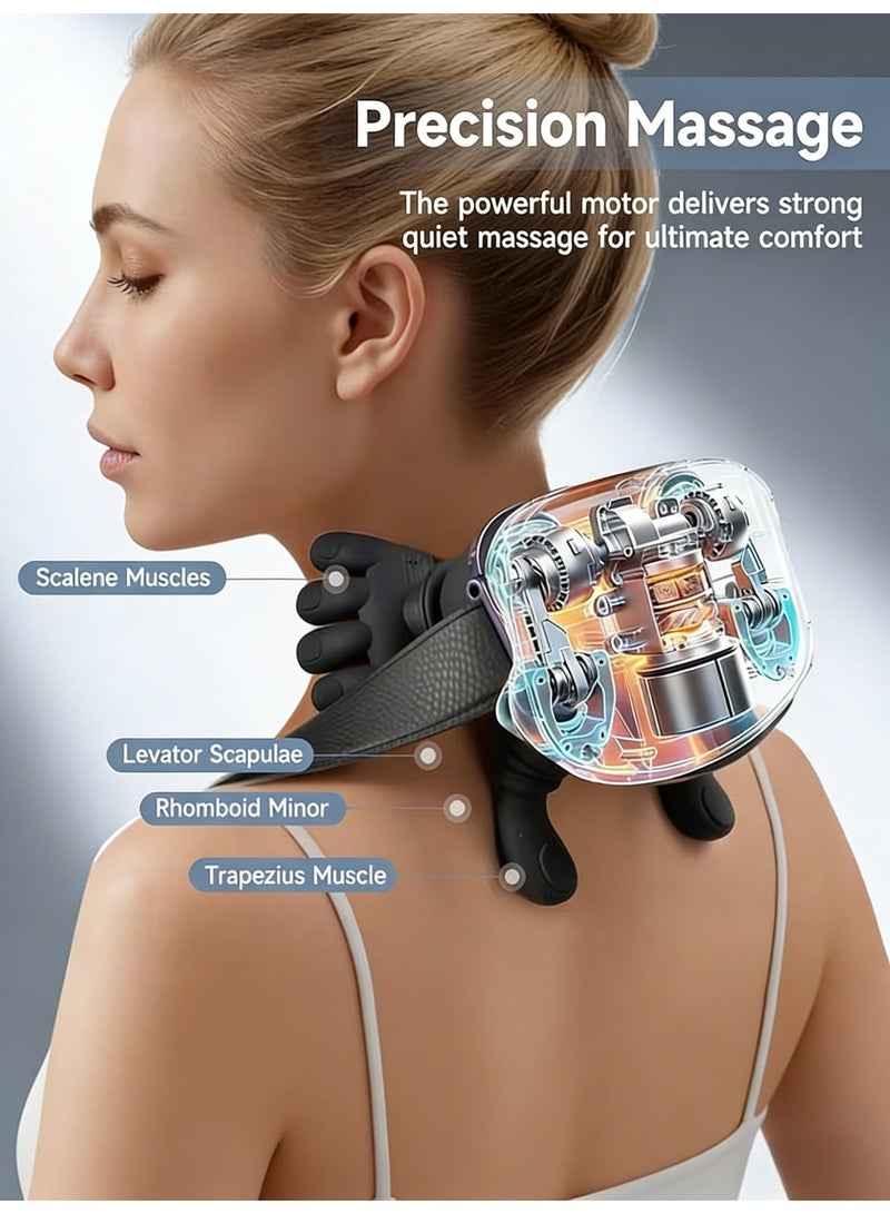 Ump Neck Massager with Heat, Rechargeable 4D Shiatsu Back & Shoulder Massager, Deep Tissue Kneading Massage with 3 Speeds for Pain Relief, Portable Travel Massager for Home Office Car, Gift for Men Women - Image 4
