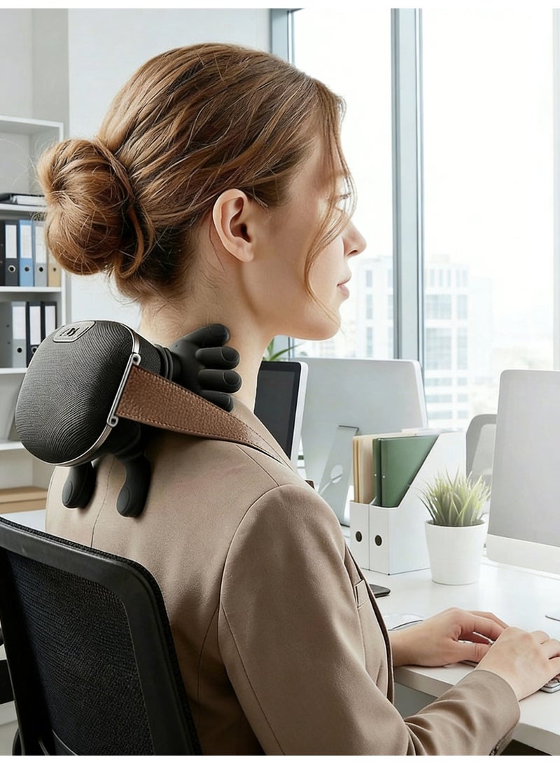 Ump Neck Massager with Heat, Rechargeable 4D Shiatsu Back & Shoulder Massager, Deep Tissue Kneading Massage with 3 Speeds for Pain Relief, Portable Travel Massager for Home Office Car, Gift for Men Women - Image 5