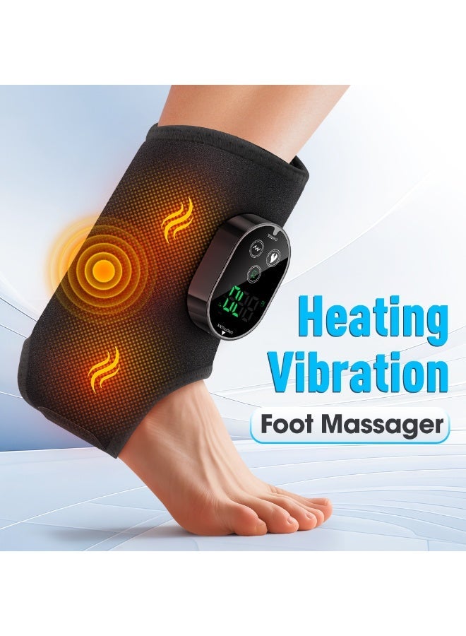 Wireless 3-in-1 Heated Ankle Massager with Vibration, 3 Vibration Modes & 6 Heat Levels, Portable Ankle Wrap for Achilles Tendonitis and Plantar Fasciitis Pain Relief at Home/Office - Image 1