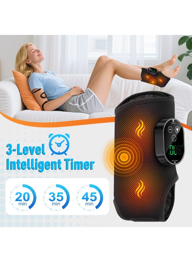 Wireless 3-in-1 Heated Ankle Massager with Vibration, 3 Vibration Modes & 6 Heat Levels, Portable Ankle Wrap for Achilles Tendonitis and Plantar Fasciitis Pain Relief at Home/Office - Image 5