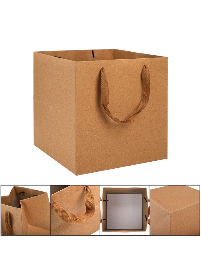 Yesland 30 Pack Kraft Bags With Ribbon Handles 3 Sizes Paper Gift Wrap And Shopping Bags Reusable Square Large Retail Business Packaging Bags For Goodie Party Wedding Present(10'' 8'' 6'') - Image 3