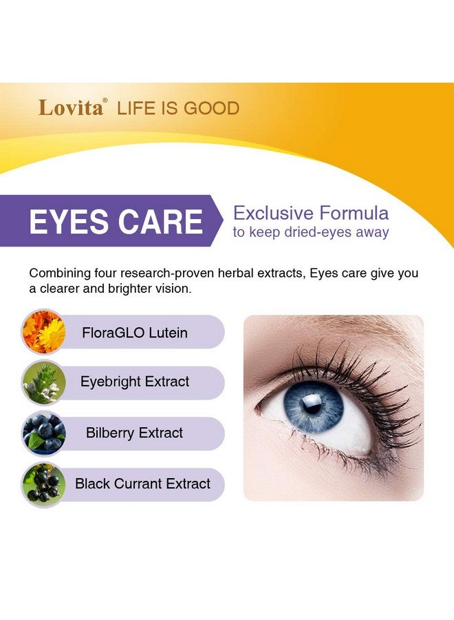 Lovita Eyes Care, Eye Vitamins with Clinically Proven FloraGLO Lutein, Black Currant & Eyebright, Supports Eye Strain, Dry Eye and Vision Health, 60 Vegetarian Capsules - Image 3