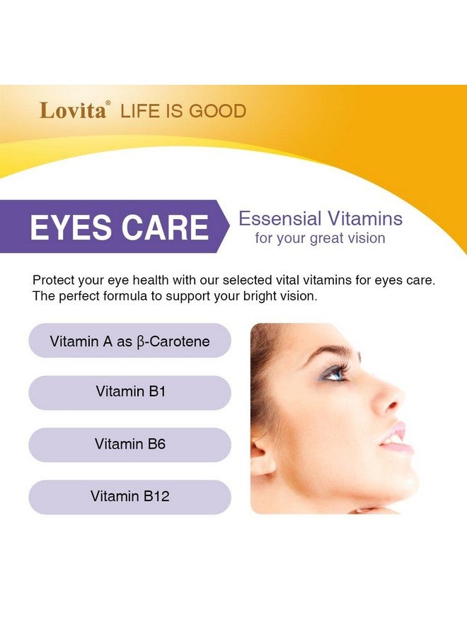 Lovita Eyes Care, Eye Vitamins with Clinically Proven FloraGLO Lutein, Black Currant & Eyebright, Supports Eye Strain, Dry Eye and Vision Health, 60 Vegetarian Capsules - Image 4