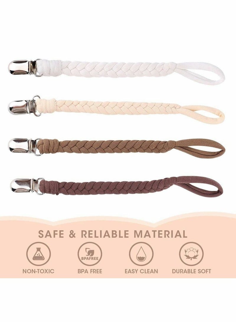Excefore 4PS Pacifier Clips by Babies Designs Universal Holder Leash for Boys and Girls,Teething Toy or Soothie Baby Multicoloured Clip Chain Washable Soother Leash for Unisex Newborn Boys - Image 4