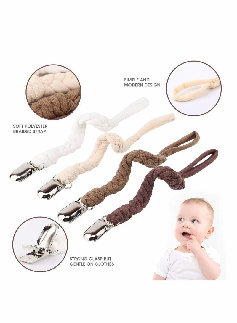 Excefore 4PS Pacifier Clips by Babies Designs Universal Holder Leash for Boys and Girls,Teething Toy or Soothie Baby Multicoloured Clip Chain Washable Soother Leash for Unisex Newborn Boys - Image 5
