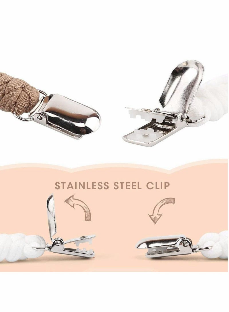 Excefore 4PS Pacifier Clips by Babies Designs Universal Holder Leash for Boys and Girls,Teething Toy or Soothie Baby Multicoloured Clip Chain Washable Soother Leash for Unisex Newborn Boys - Image 2