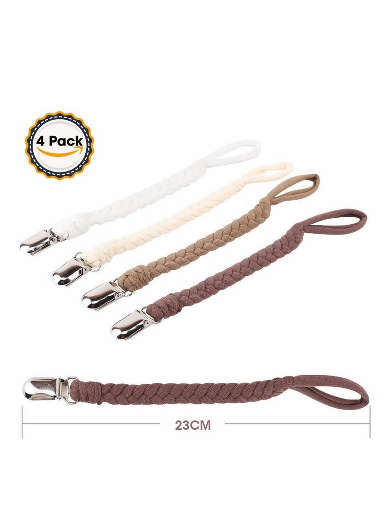 Excefore 4PS Pacifier Clips by Babies Designs Universal Holder Leash for Boys and Girls,Teething Toy or Soothie Baby Multicoloured Clip Chain Washable Soother Leash for Unisex Newborn Boys - Image 3