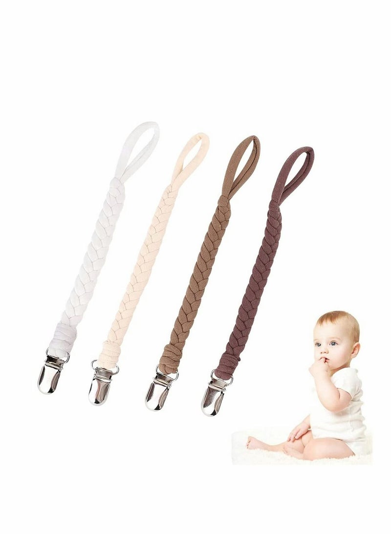 Excefore 4PS Pacifier Clips by Babies Designs Universal Holder Leash for Boys and Girls,Teething Toy or Soothie Baby Multicoloured Clip Chain Washable Soother Leash for Unisex Newborn Boys - Image 1