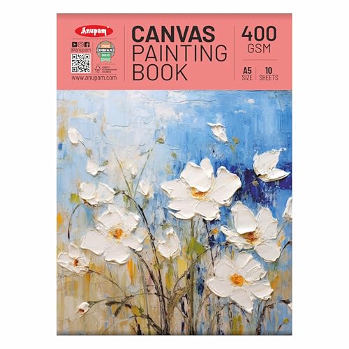 Anupam Canvas Pad Acrylic Gesso Primed Acid Free 400Gsm 10 Sheets for Acrylic Painting and Oil Painting (A5) - Image 1