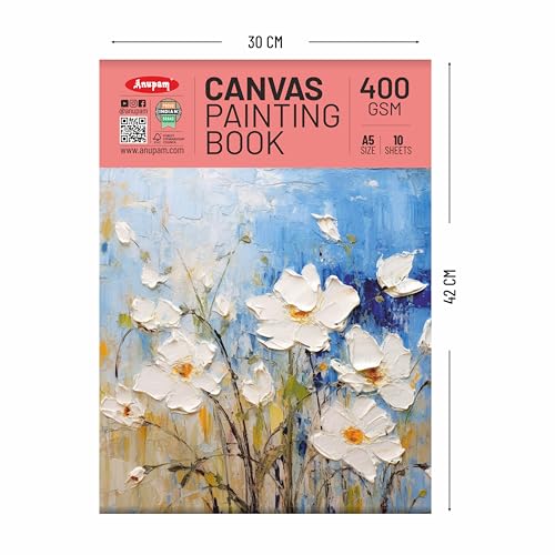 Anupam Canvas Pad Acrylic Gesso Primed Acid Free 400Gsm 10 Sheets for Acrylic Painting and Oil Painting (A5) - Image 2