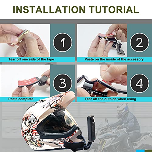 Sruim Motorcycle Accessories Helmet Chin Mount Kit for Insta360 X5 X4 X3, X2, X, R, Go 2, GoPro Hero13 12 11 10 9 8 7 6 5 4 Session 3+, DJI Osmo Action 5 Pro 4 3 2 - Image 3