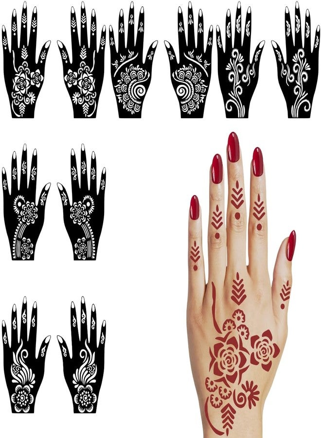 Komstec All-in-One Mehndi Stencil Combo Sticker Set for Traditional & Casual Looks - Image 5