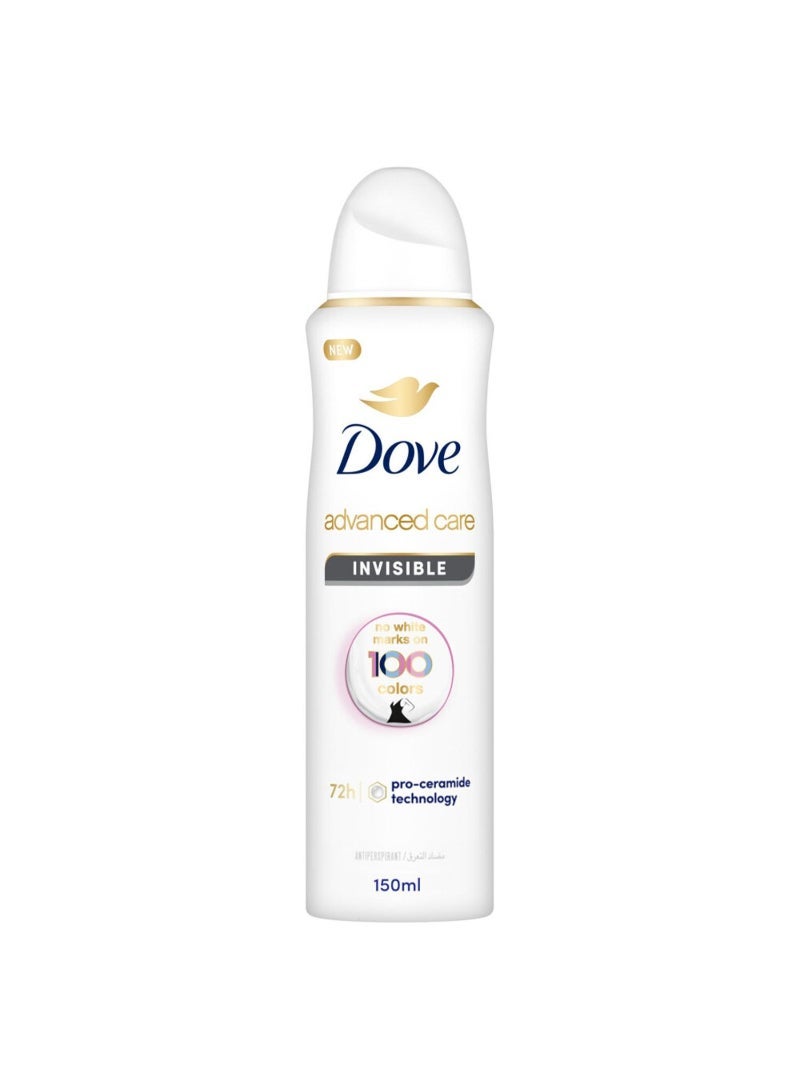 Dove بخاخ مزيل العرق للنساء من دوف غير مرئي جاف خالي من الكحول 150 مل
