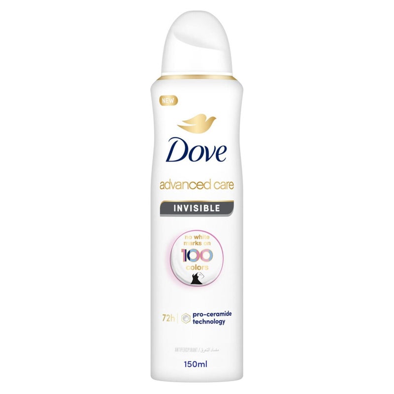 بخاخ مزيل العرق للنساء من دوف غير مرئي جاف خالي من الكحول 150 مل