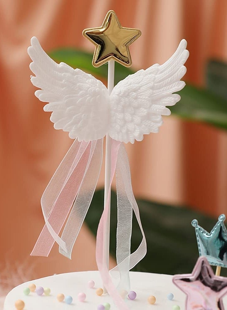 SOLARAE Unicorn Birthday Cake Topper Unicorn Princess Golden Star Rainbow Cloud Crown Hear Ribbon For Birthday Party Celebration, Baby shower Cake Decoration Re-usable 10 PCS - Image 4