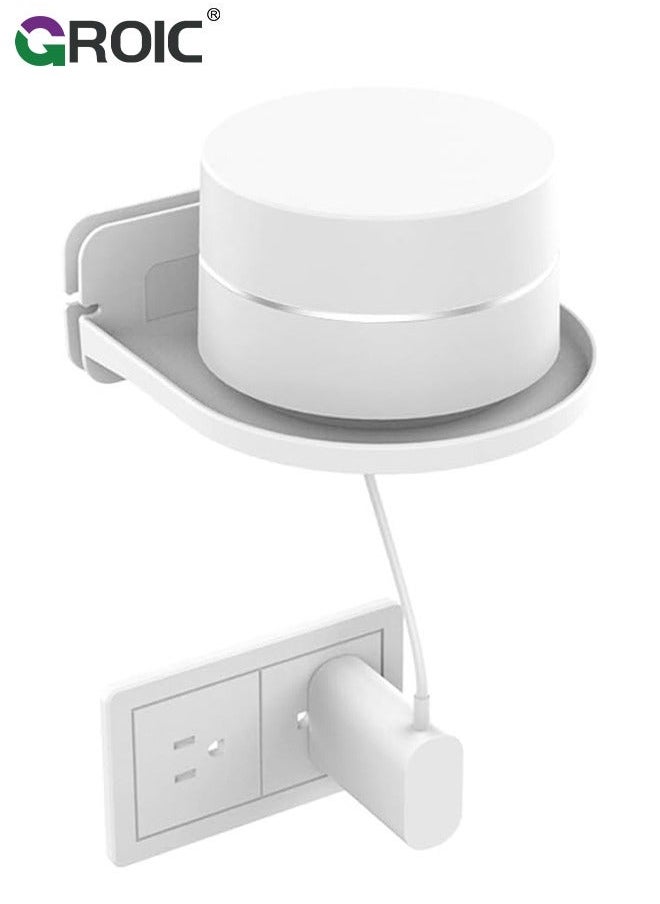 White Router Wall Mount Bracket Stand Holder for Home Mesh WiFi System Support Tenda Nova Linksys Velop TP-Link D-Link Google Nest