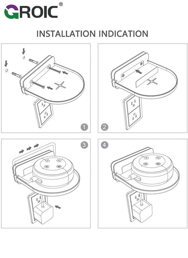 White Router Wall Mount Bracket Stand Holder for Home Mesh WiFi System Support Tenda Nova Linksys Velop TP-Link D-Link Google Nest